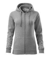 MALFINI TRENDY ZIPPER 411 / Дамско яке тип кенгуру с цип по цялата дължина и качулка