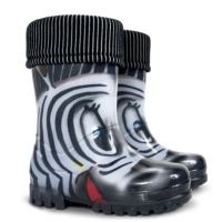 DEMAR TWISTER LUX PRINT 0038 S зебра / Детски гумени ботуши с изолация - размер 20 - 27
